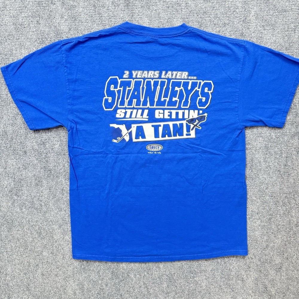 Tampa Bay Lightning Shirt Mens Large Blue Stanley Cup Champs NHL Hockey